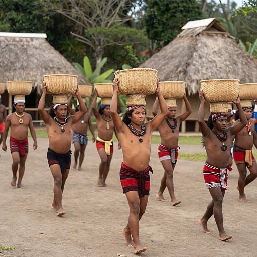 Lively Indigenous Gathering in Traditional Attire