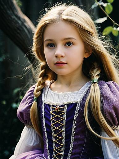 Young Girl in Rapunzel Costume