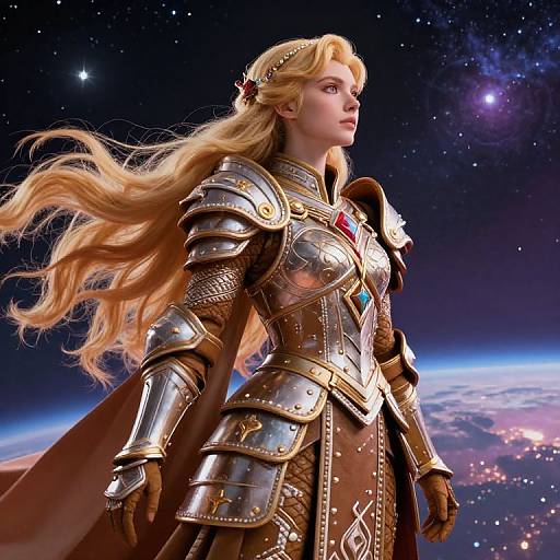 Gingerbread Fantasy Warrior in Cosmic Armor