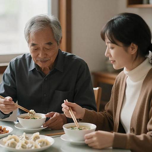 Intimate Dining Scene with Two People