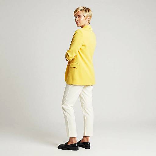 Photorealistic Woman in Yellow Blazer