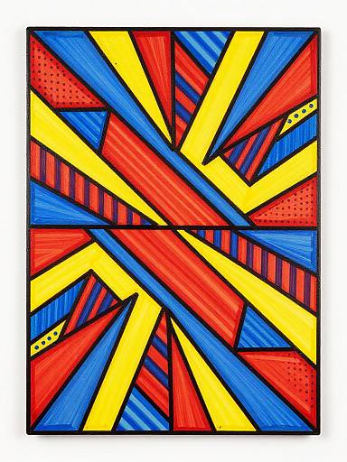 Vibrant Zig Zag Abstract Artwork