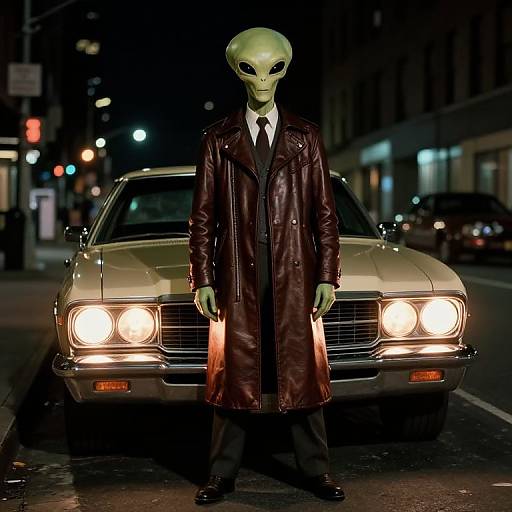1970s Retro Alien in NYC Street