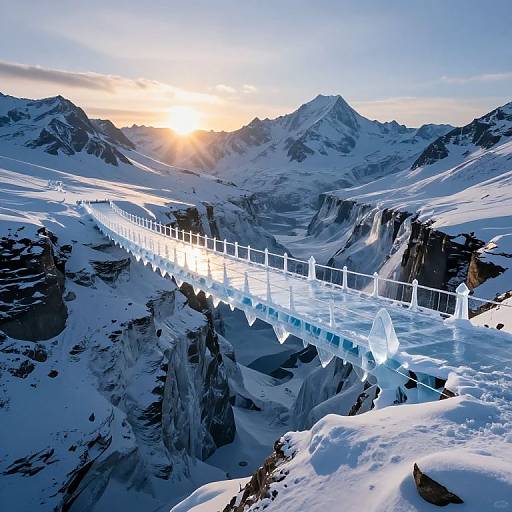 Luminous Crystalline Ice Bridge