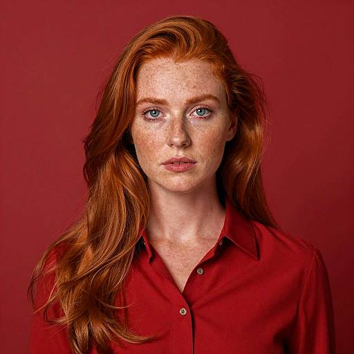 Striking Portrait of a Red-Haired Woman