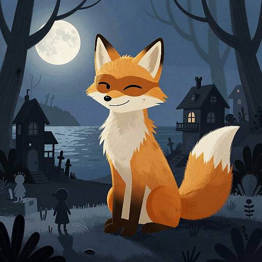 Twilight Masked Fox Cartoon