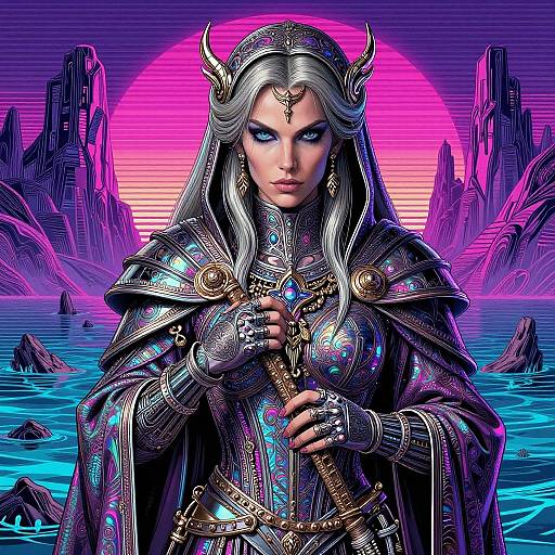 Hyper Detailed Gothic Fantasy Line Art