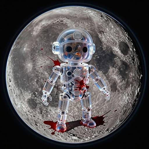 Fisheye Transparent Murder-Mech on Moon