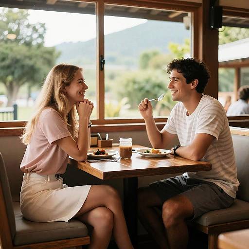 Couple Dining in Scenic Restaurant