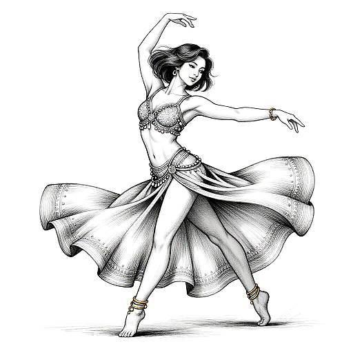 Graceful Seductive Dancer Silhouette