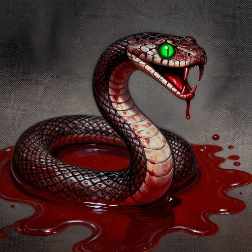 Blood Snake in Dark Fantasy Style