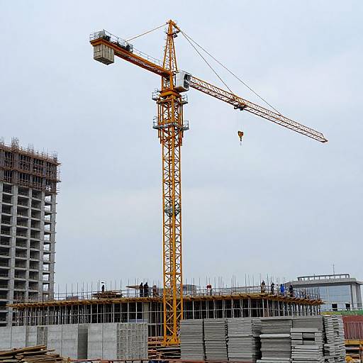 Heavy-Duty Crane at Construction Site