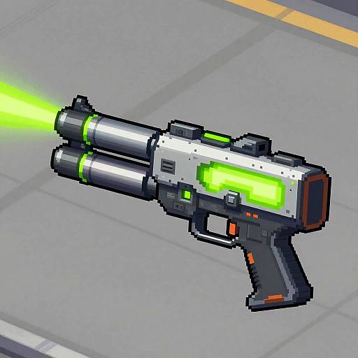 Futuristic 2D Laser Minigun Sprite