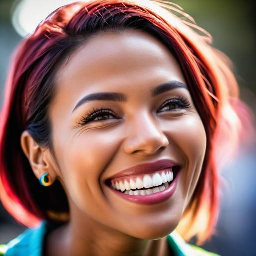 Vivid Portrait of a Joyful Woman Vivid Portrait of a Joyful Woman