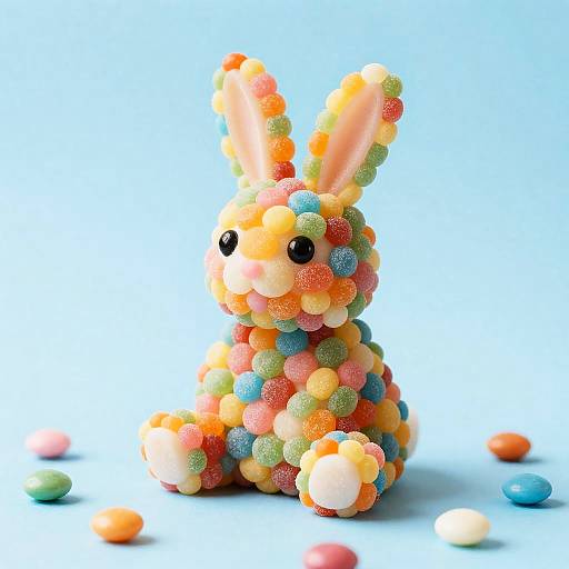 Colorful Candy Rabbit Pop Art