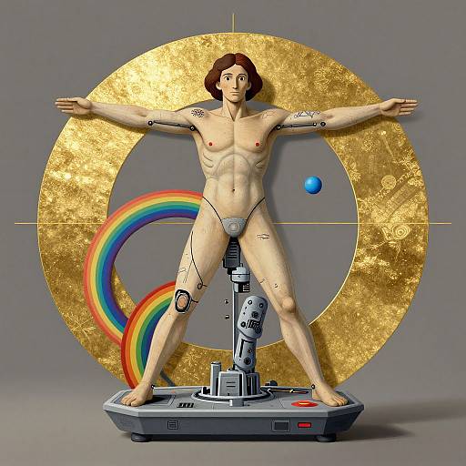 Cybernetic Vitruvian Transhumanism Art