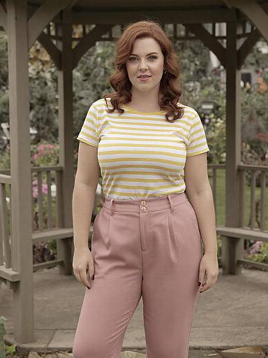 Lanky Woman in Casual Garden Sepia