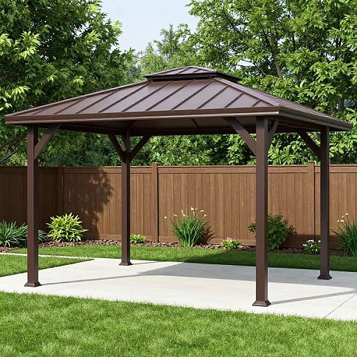 Allen + Roth Brown Steel Gazebo