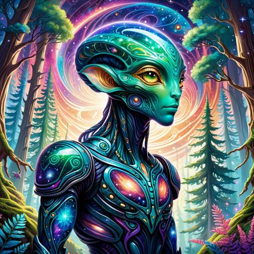 Galactic Extraterrestrial Ship in Forest Galactic Extraterrestrial Ship in Forest