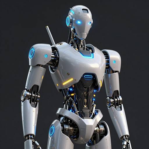 Futuristic Humanoid Robot with Illumination
