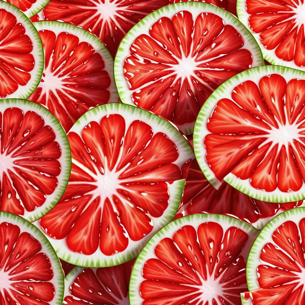 Maximalist Close-Up of Sliced Strawberries