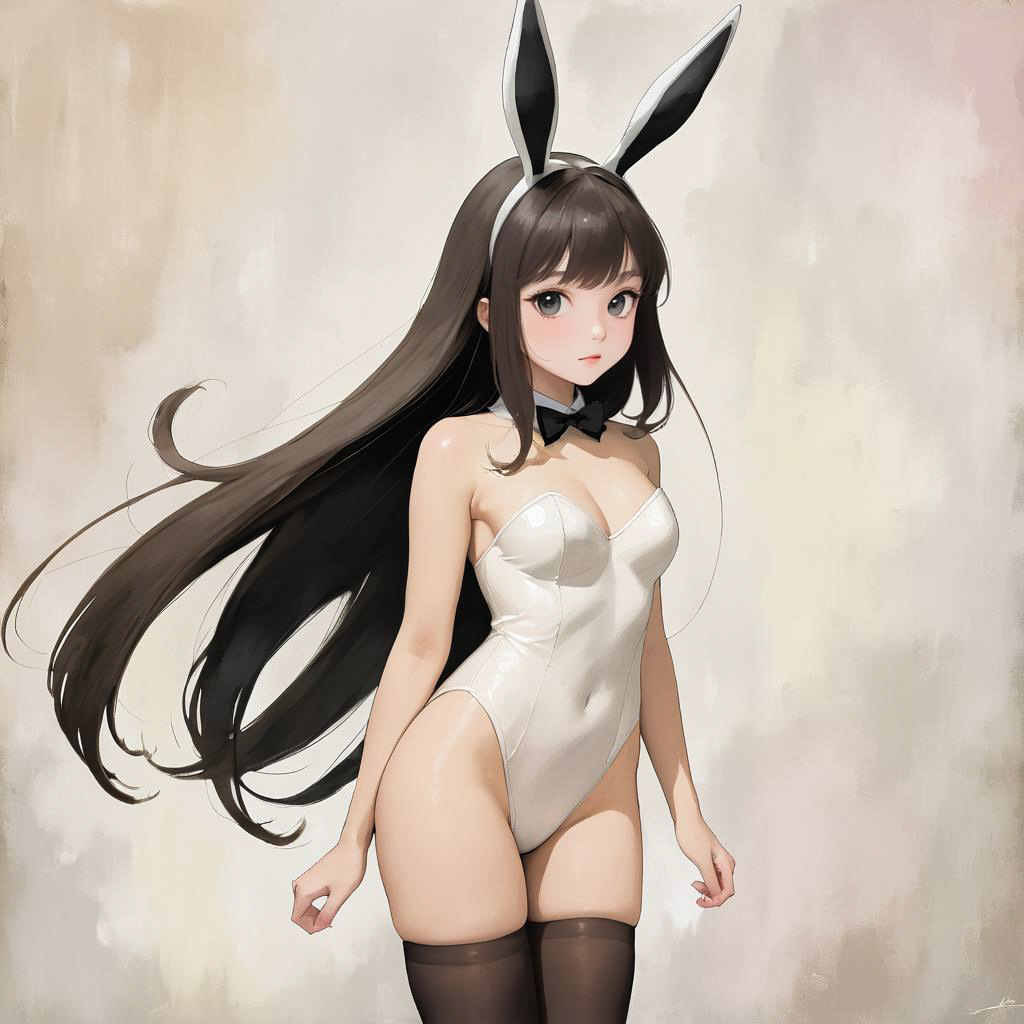 Charming Bunny Girl in Ghibli Style