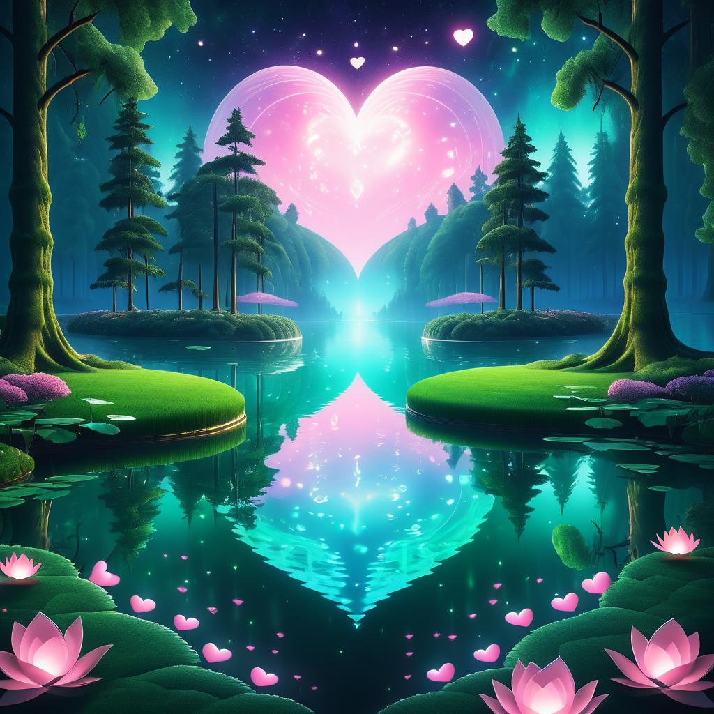 Mystical Heart-Shaped Lake on Valentine's Day