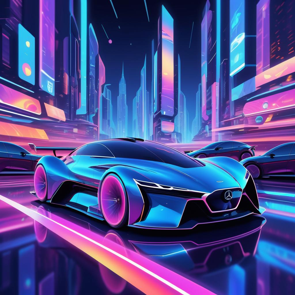 Futuristic Time-Traveling Car Illustration