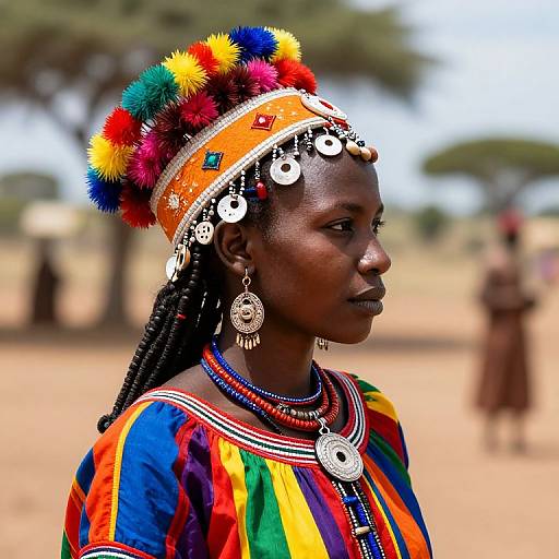 Colorful Sepedi Traditional Attire Close-Up