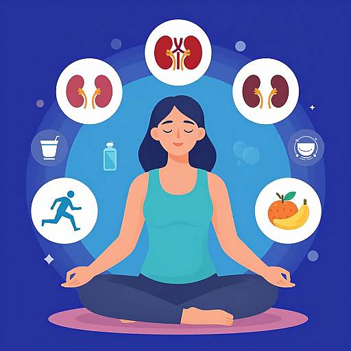 Meditation and Kidney Health Vector Art