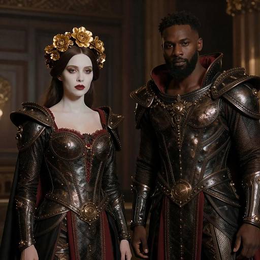 Dark Metallic Royals with Red Accents