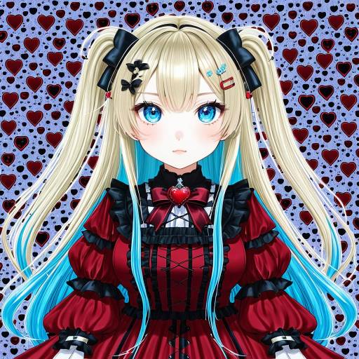 Illustration of Akai haato (gothic lolita), hololive in the style of Zankuro