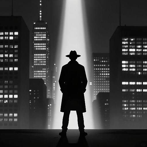 Mysterious Figure Amidst Urban Shadows