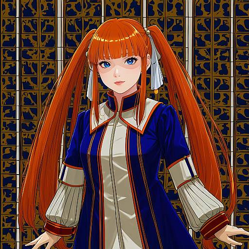 Illustration of Annette fantine dominic, fire emblem in the style of Gustav (telomere na)