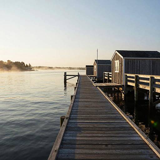 Rustic New England Harbor at Dawn