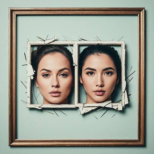 Contrasting Emotions in Broken Frame