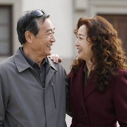 Smiling Couple in Outdoor Setting