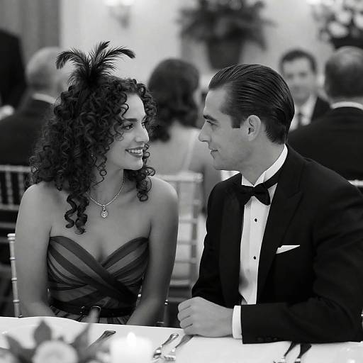Elegant Couple in Classic Black and White