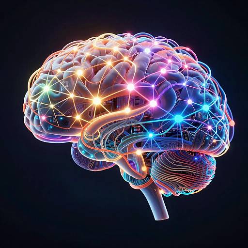 Futuristic AI Brain with Glowing Neural Networks