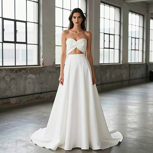 Confident Woman in Modern White Gown