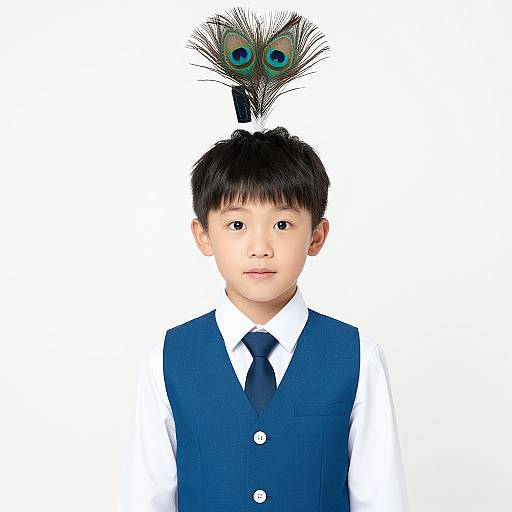 Youth Boy in Peacock Costume