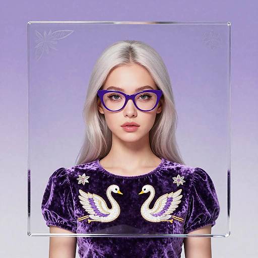 Stylized Platinum Blonde Woman Portrait