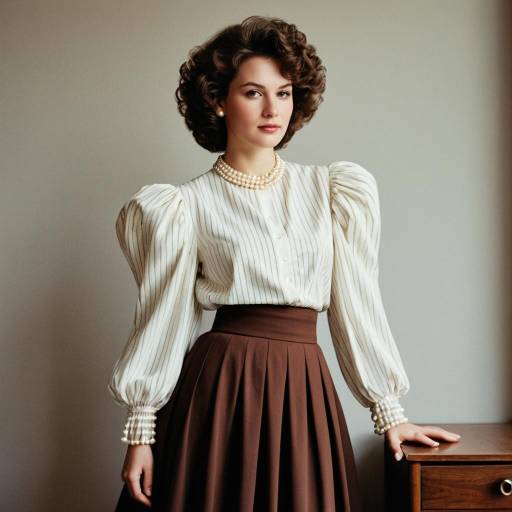 Elegant 1980s Vintage Fashion Illustration