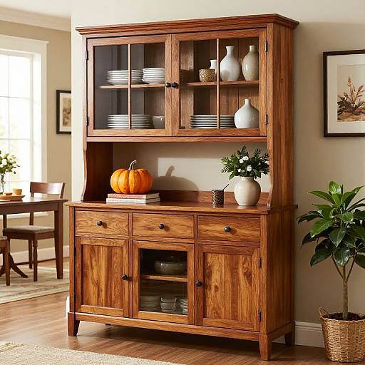 Autumn-Themed Wooden Baker's Rack