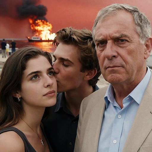 Dramatic Scene with Three People