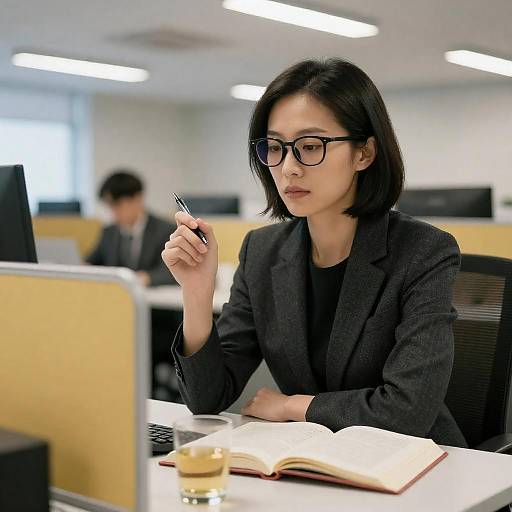 Serious Businesswoman at Office Desk