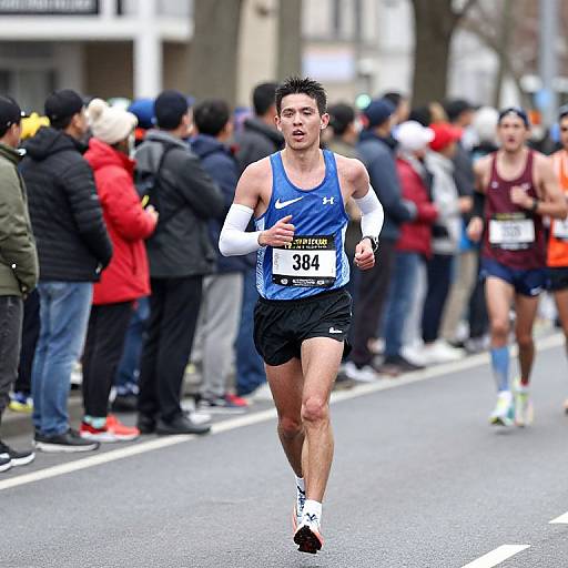 Focused Long-Distance Runner in Marathon