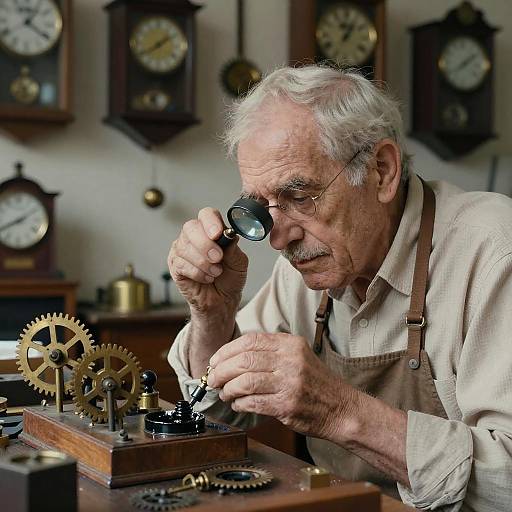 Rangefinder Portrait of an Elderly Clockmaker