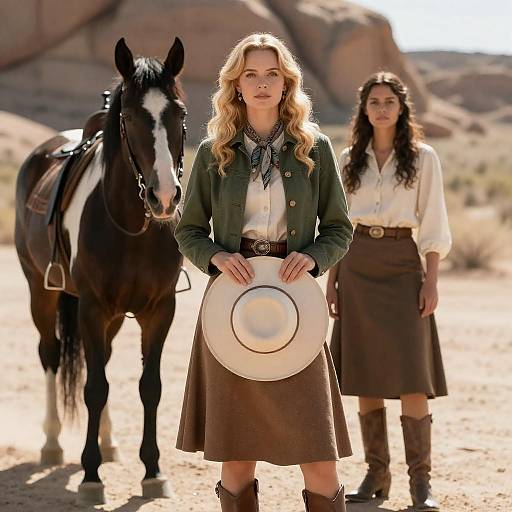 Western Film Scene with Two Women