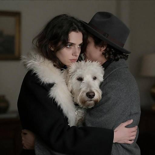 Emotional Embrace in Dim Light